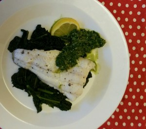 Baked Cod with Salsa Verde - a tangy, tasty fasting recipe for you to try!